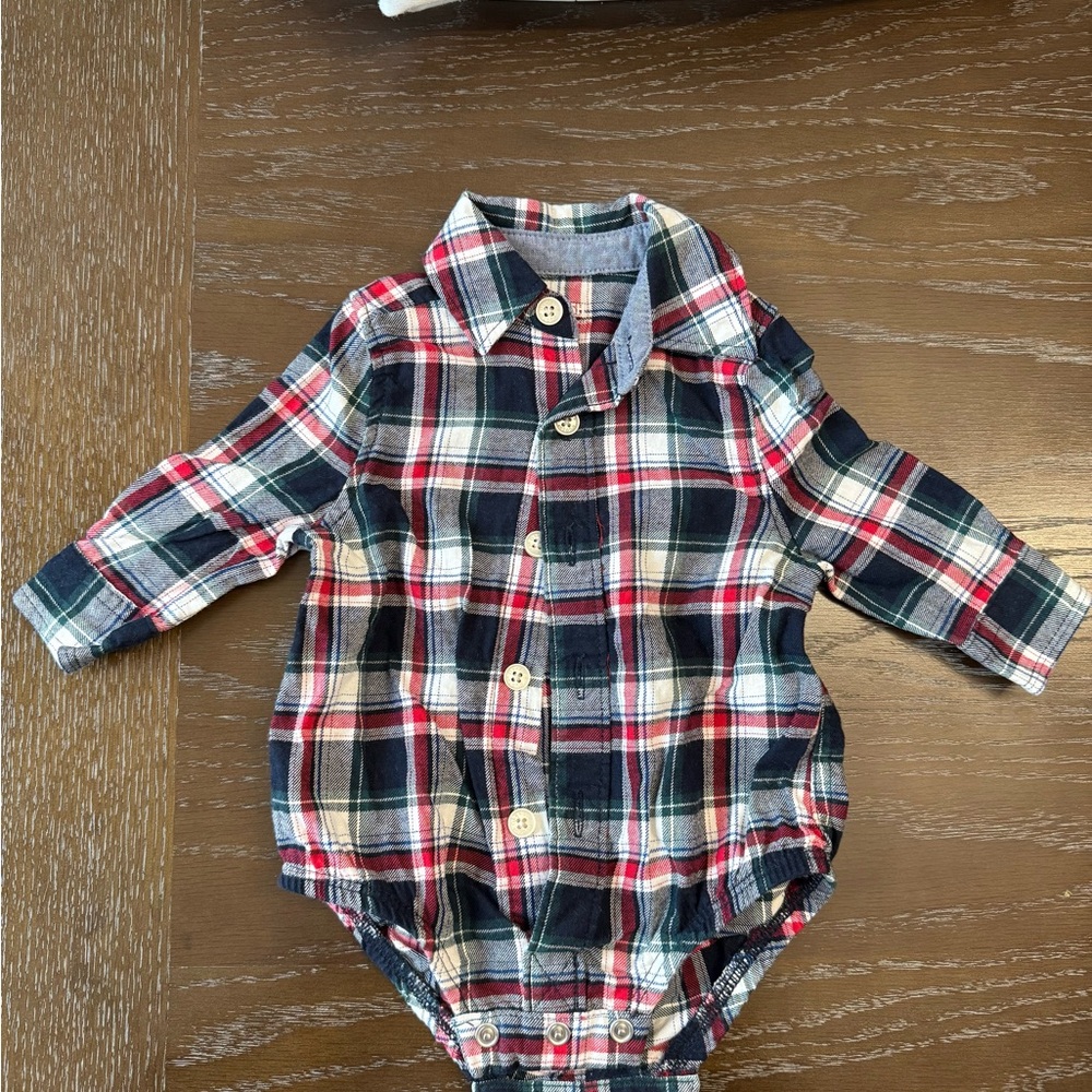 Plaid Long Sleeve Baby Onesie by carters/Oshkosh